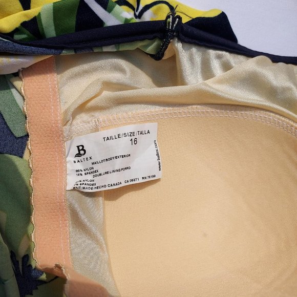 Navy, Green and yellow Floral Tankini by Baltex - Picture 5 of 5